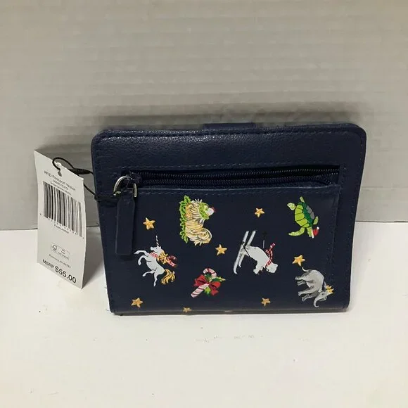 Vera Bradley Holiday Snow Globe Motifs RFID Vegan Leather Passport Wallet - Picture 2 of 3